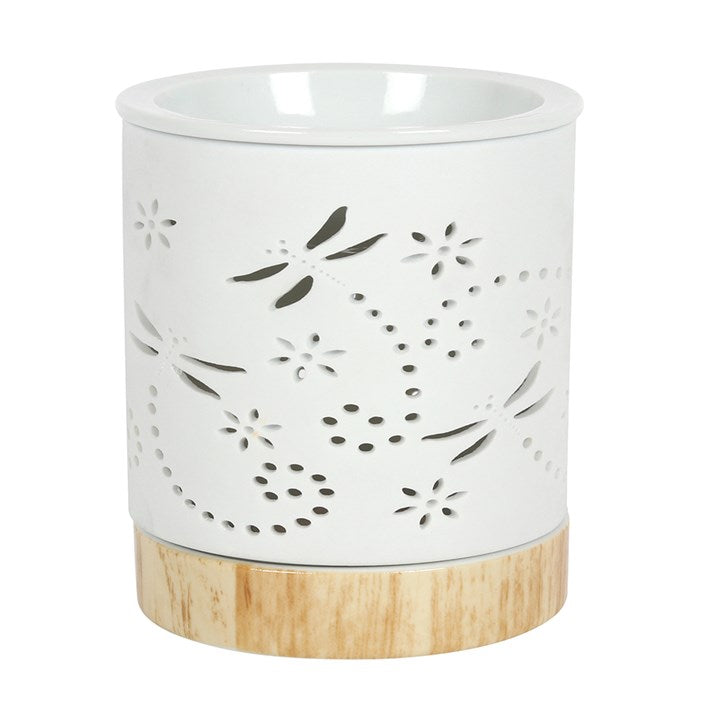 Dragonfly Ceramic Cut Out Oil Burner / Wax Melter